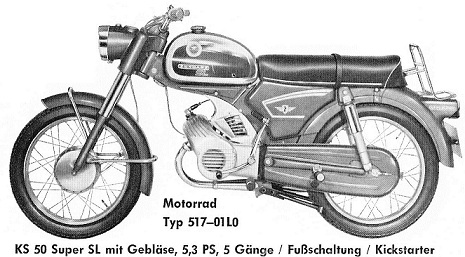 Zndapp-Ersatzteilliste Typ 517-01L0 KS 50 Super SL